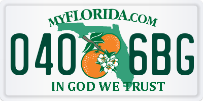 FL license plate 0406BG