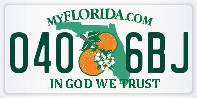 FL license plate 0406BJ