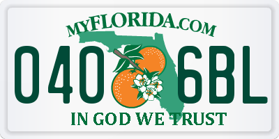 FL license plate 0406BL