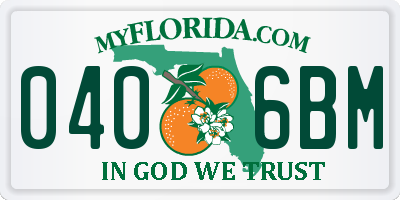 FL license plate 0406BM