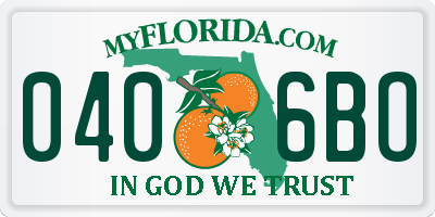 FL license plate 0406BO