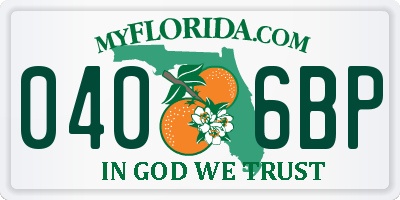 FL license plate 0406BP