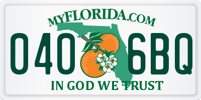 FL license plate 0406BQ