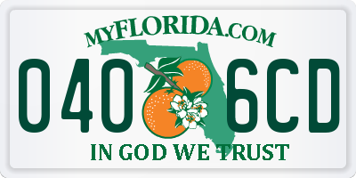 FL license plate 0406CD