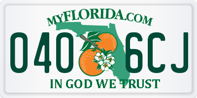 FL license plate 0406CJ
