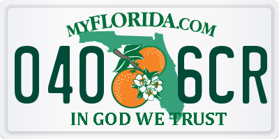FL license plate 0406CR