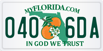 FL license plate 0406DA