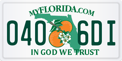 FL license plate 0406DI