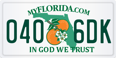 FL license plate 0406DK