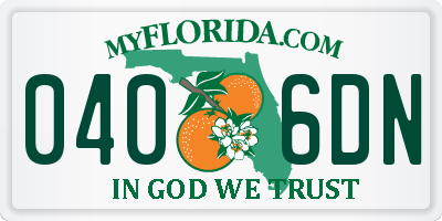 FL license plate 0406DN
