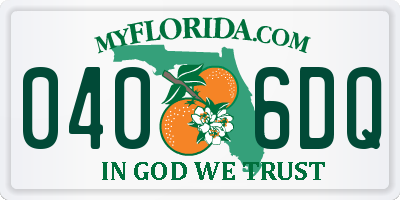 FL license plate 0406DQ
