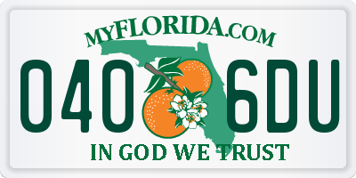 FL license plate 0406DU