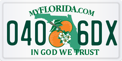 FL license plate 0406DX