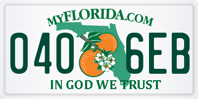 FL license plate 0406EB