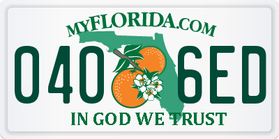 FL license plate 0406ED