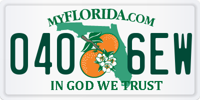 FL license plate 0406EW