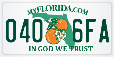 FL license plate 0406FA