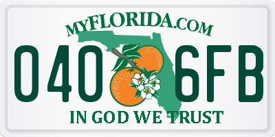 FL license plate 0406FB