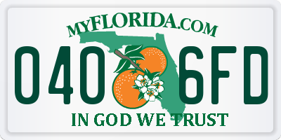 FL license plate 0406FD