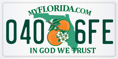 FL license plate 0406FE