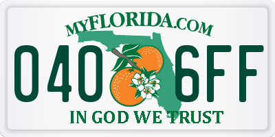 FL license plate 0406FF