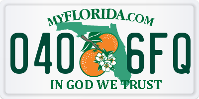 FL license plate 0406FQ