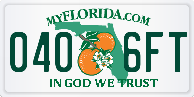 FL license plate 0406FT