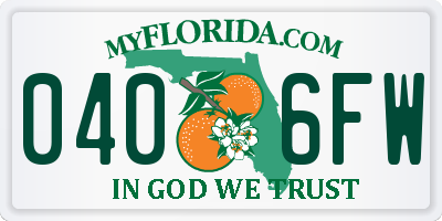 FL license plate 0406FW