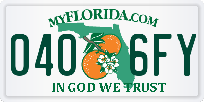 FL license plate 0406FY