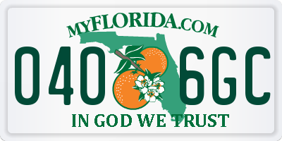 FL license plate 0406GC