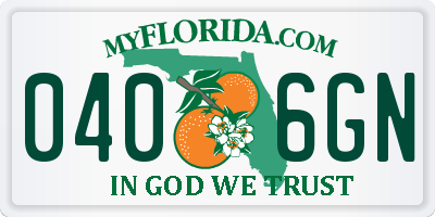 FL license plate 0406GN