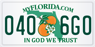 FL license plate 0406GO
