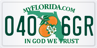 FL license plate 0406GR