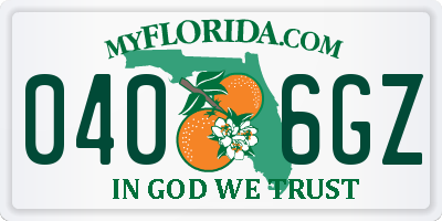 FL license plate 0406GZ