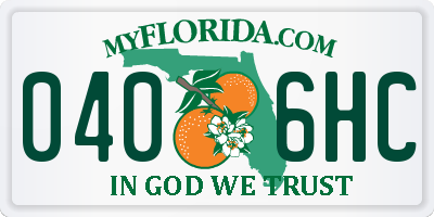 FL license plate 0406HC