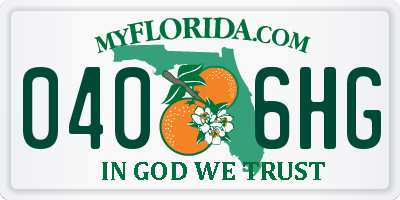 FL license plate 0406HG