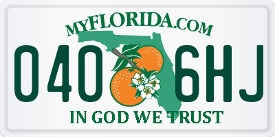 FL license plate 0406HJ