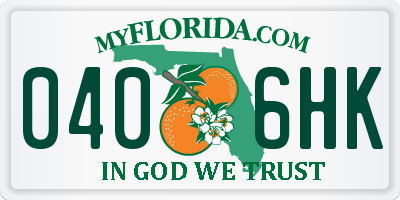 FL license plate 0406HK