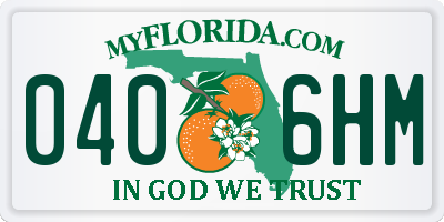 FL license plate 0406HM
