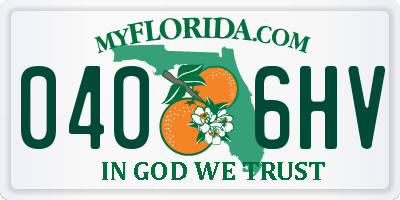 FL license plate 0406HV