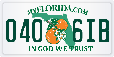 FL license plate 0406IB