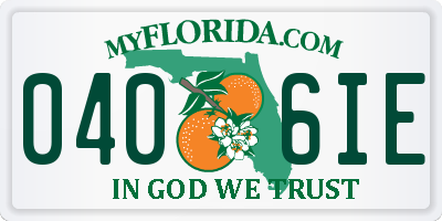FL license plate 0406IE