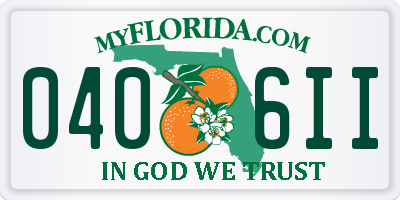 FL license plate 0406II