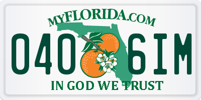 FL license plate 0406IM