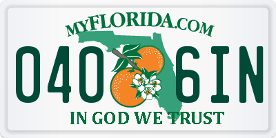 FL license plate 0406IN