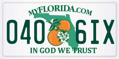 FL license plate 0406IX