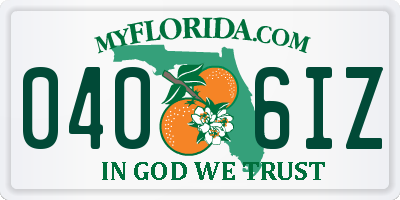 FL license plate 0406IZ