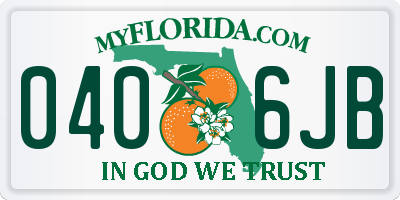 FL license plate 0406JB