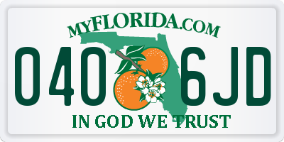 FL license plate 0406JD