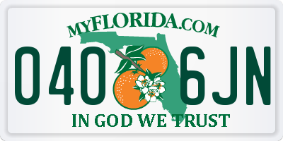 FL license plate 0406JN
